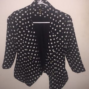 Polka dot blazer with gold buttons